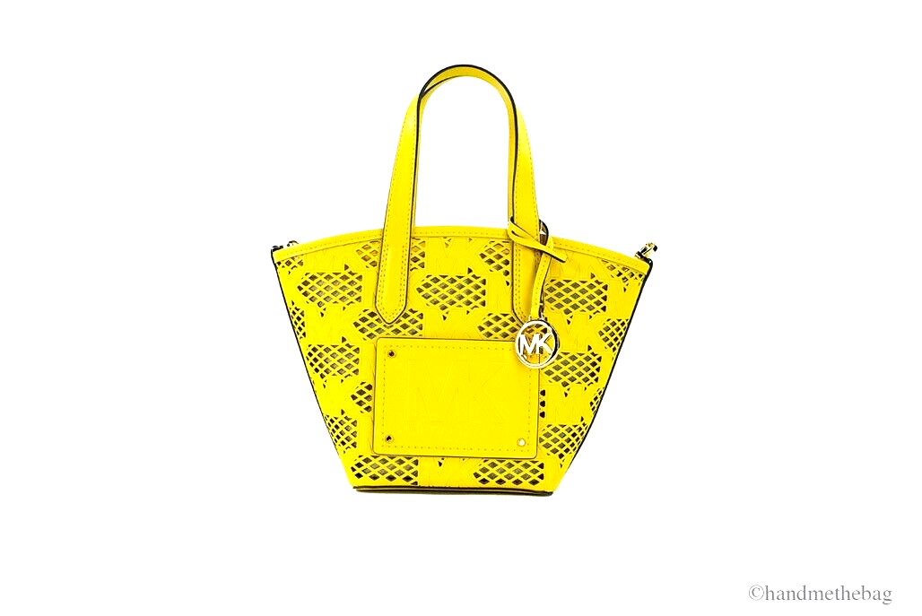 Michael Kors Kimber Small Daffodil Leather 2-In-1 Zip Tote Messenger Bag Purse