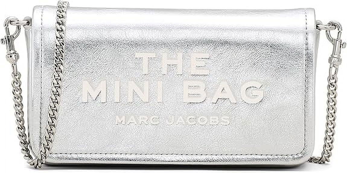 Marc Jacobs The Metallic Leather Chain Mini Bag - Silver