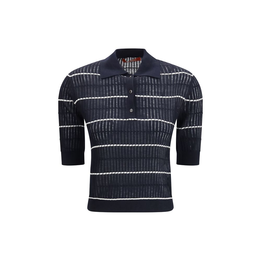 Max Mara Blue Silk Polo Shirt