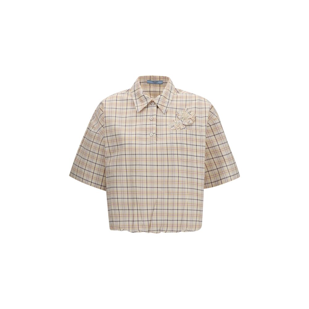 Prada Beige Fabric Pattern Shirt