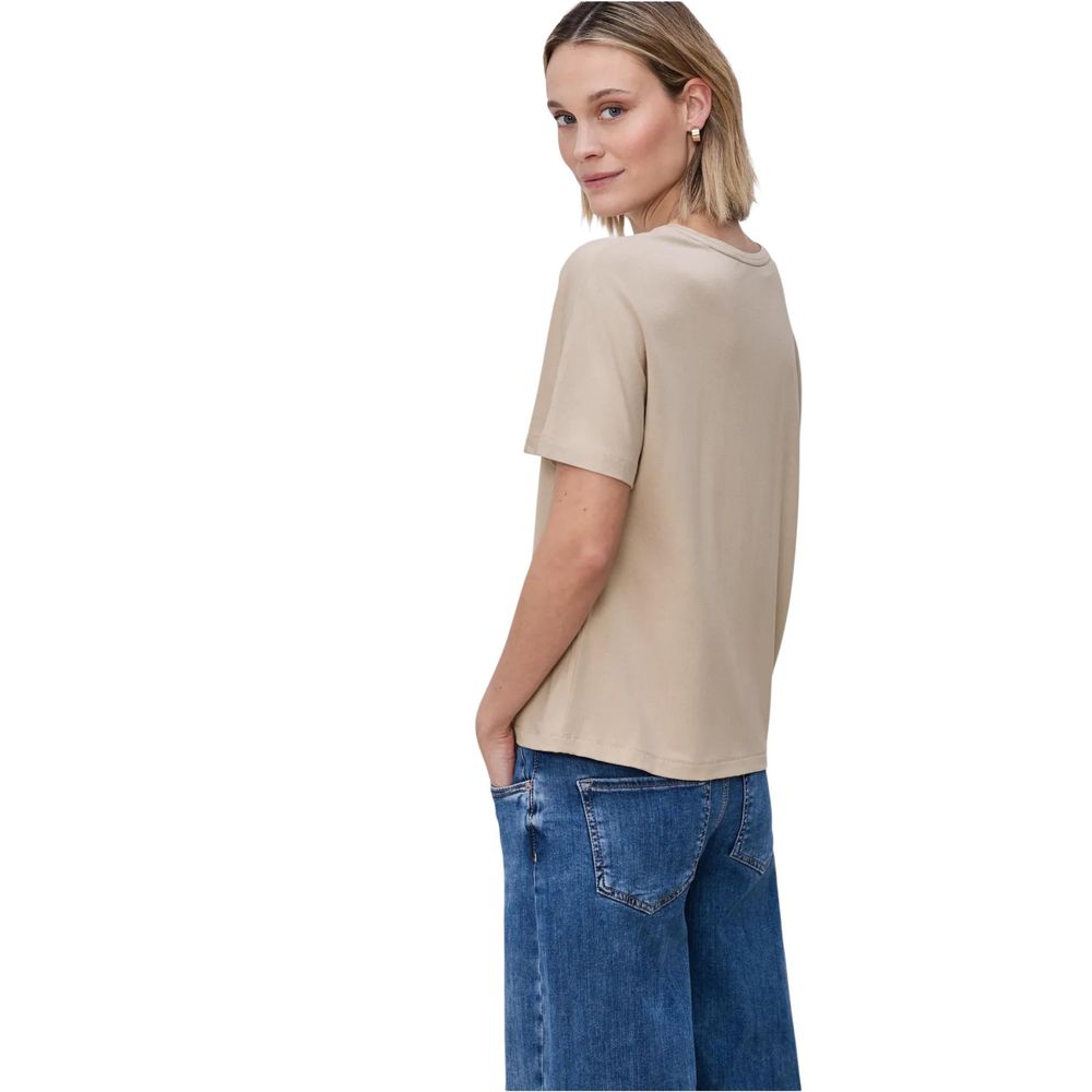 Street One Beige Viscose T-Shirt