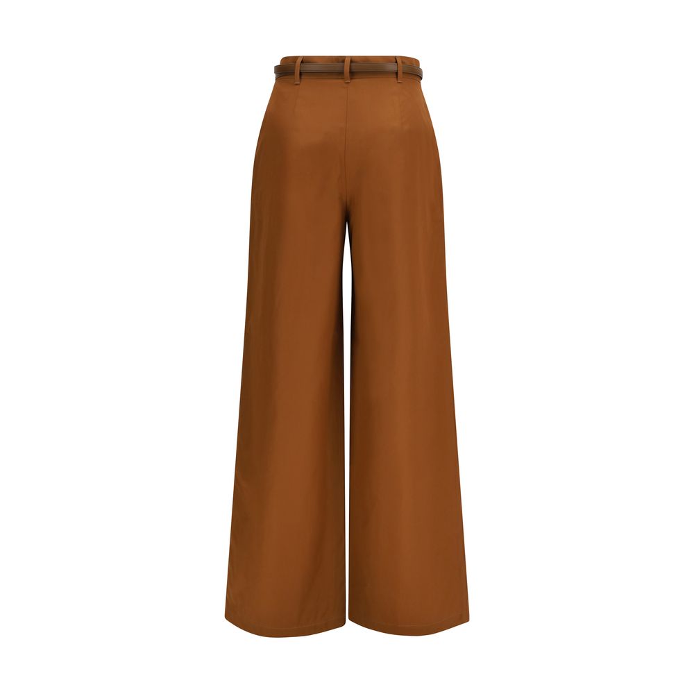 Max Mara Brown Cotton Casual Pants