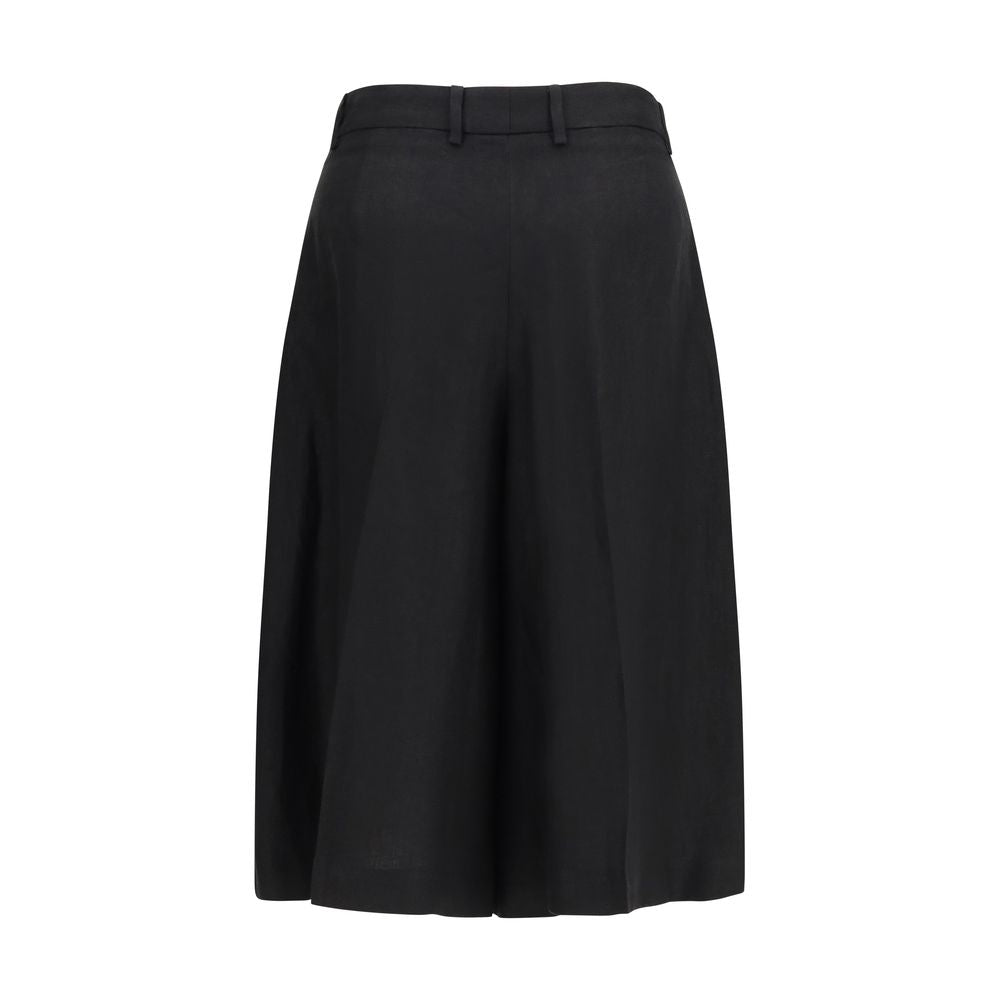 Lardini Black Viscose Bermuda Shorts