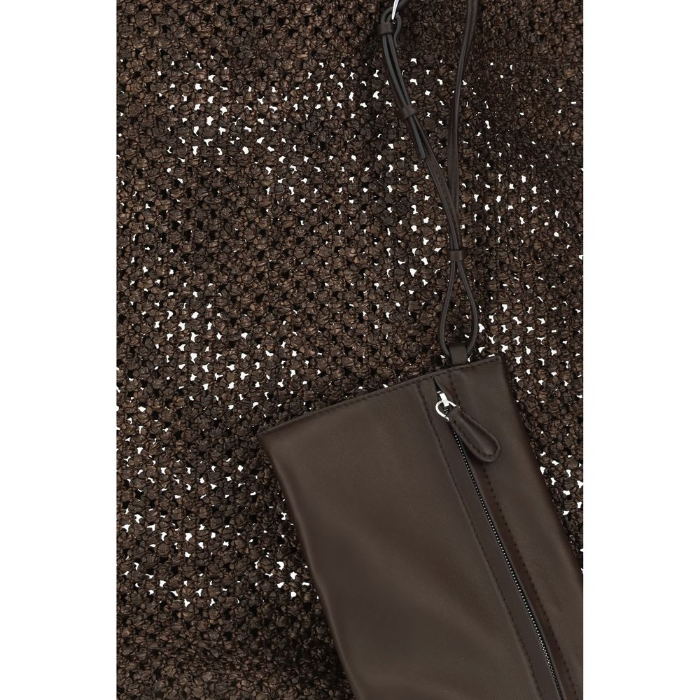 The Row Brown Raffia Shoulder Bag