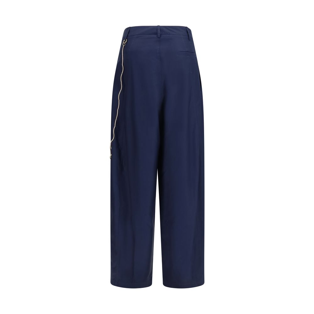 Darkpark Blue Cotton Casual Pants