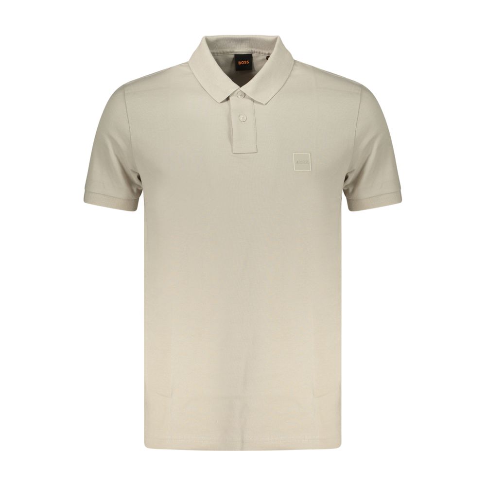 Hugo Boss Beige Cotton Men Polo Shirt