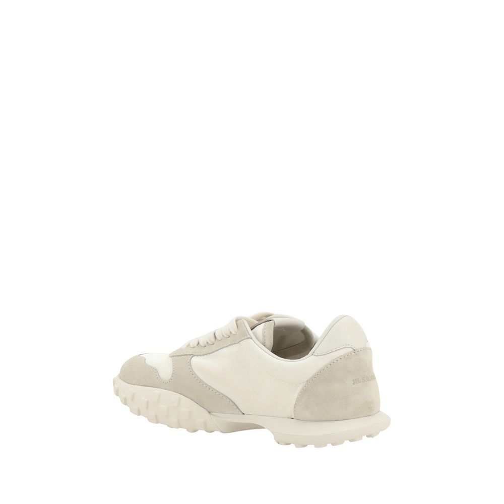 Jil Sander Beige Calf Leather Bos Taurus Platform Sneakers
