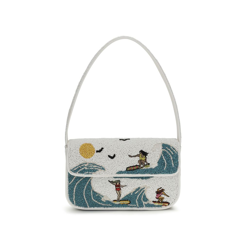 Staud White Other Fibres Shoulder Bag