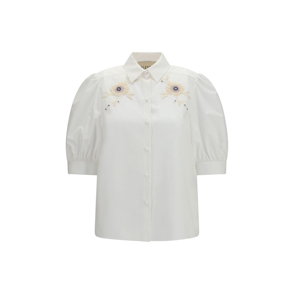 Valentino White Cotton Blouse
