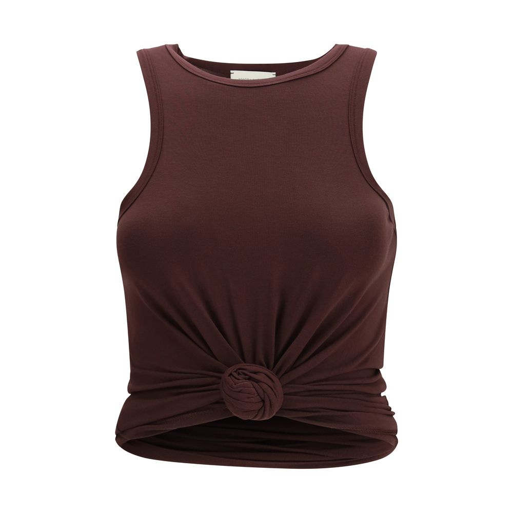 Magda Butrym Brown Cotton Sleeveles T-Shirt