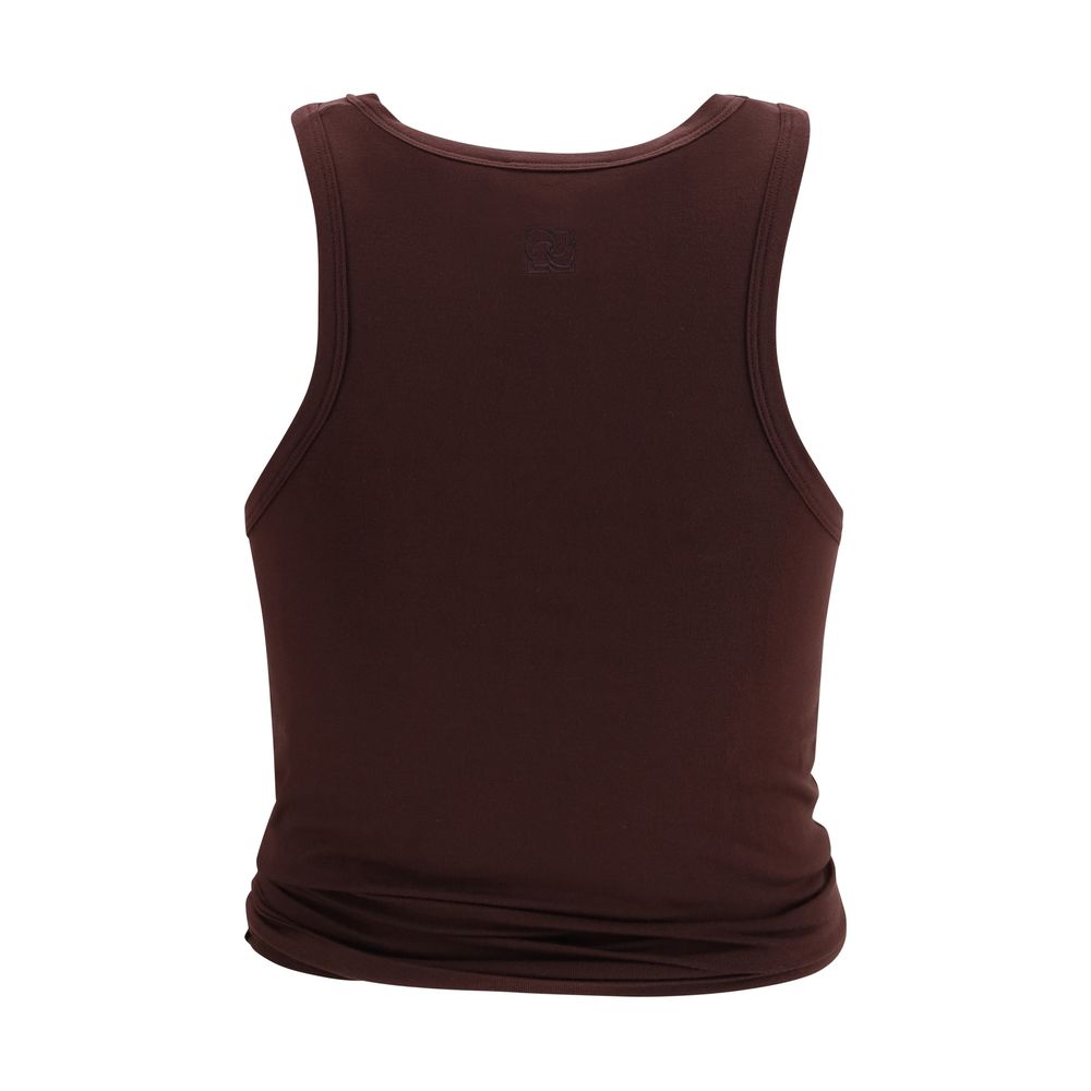 Magda Butrym Brown Cotton Sleeveles T-Shirt