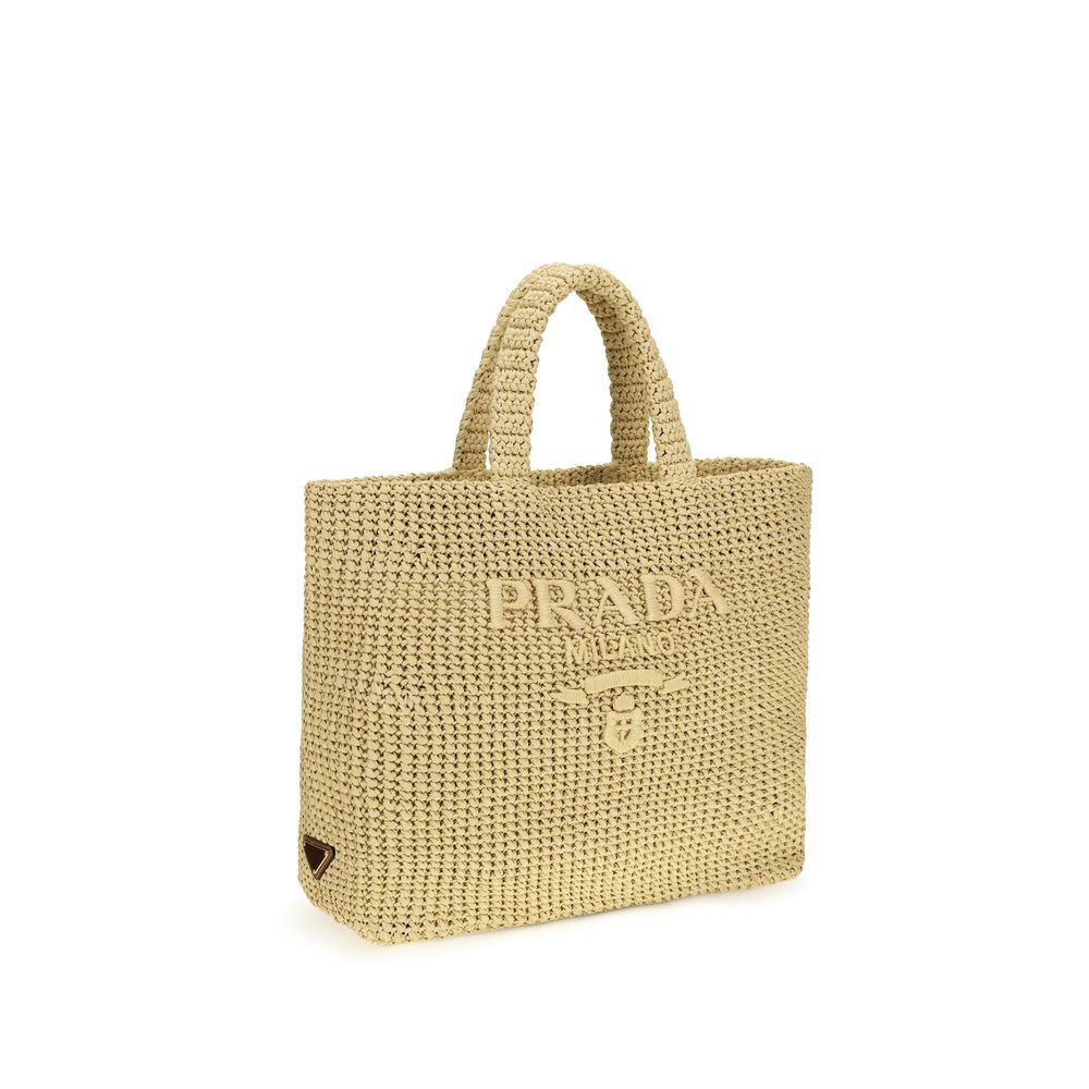 Prada Beige Raffia Shoulder Bag