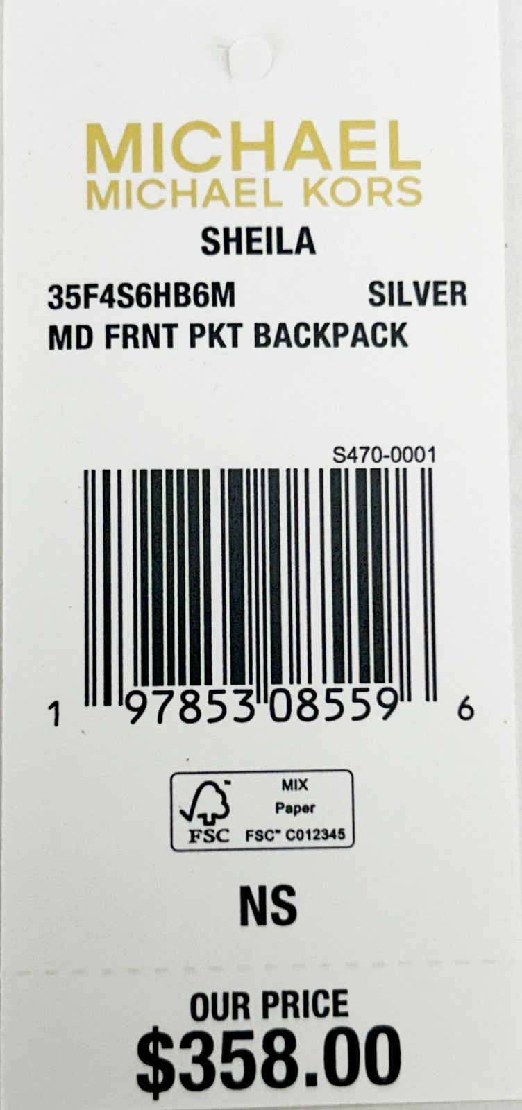 Michael Kors Sheila Medium PVC Backpack Bookbag