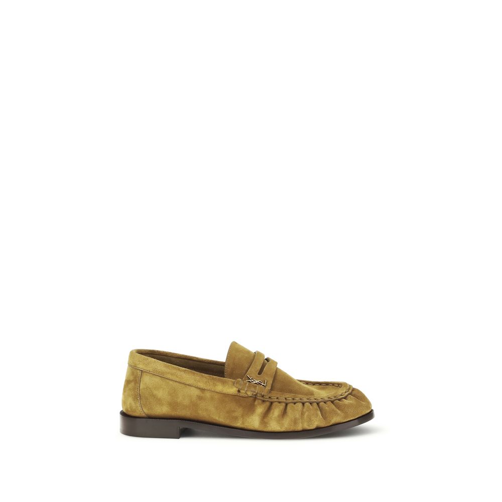 Saint Laurent Beige Calf Leather Bos Taurus Slip-On Loafers
