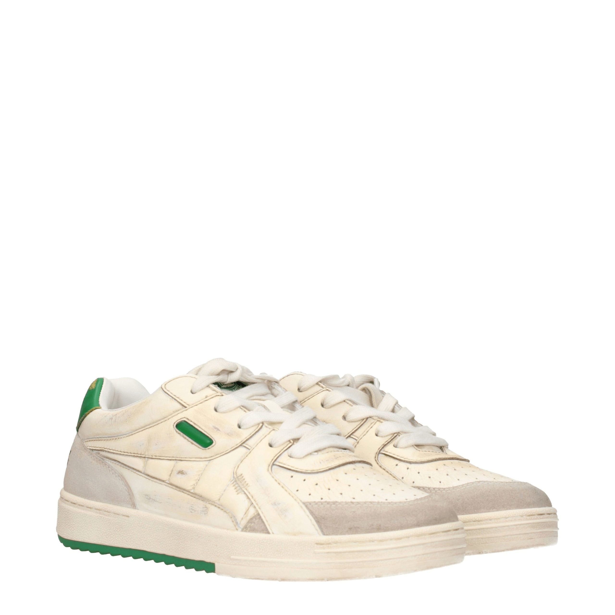 Palm Angels Beige Leather Low Top Sneakers