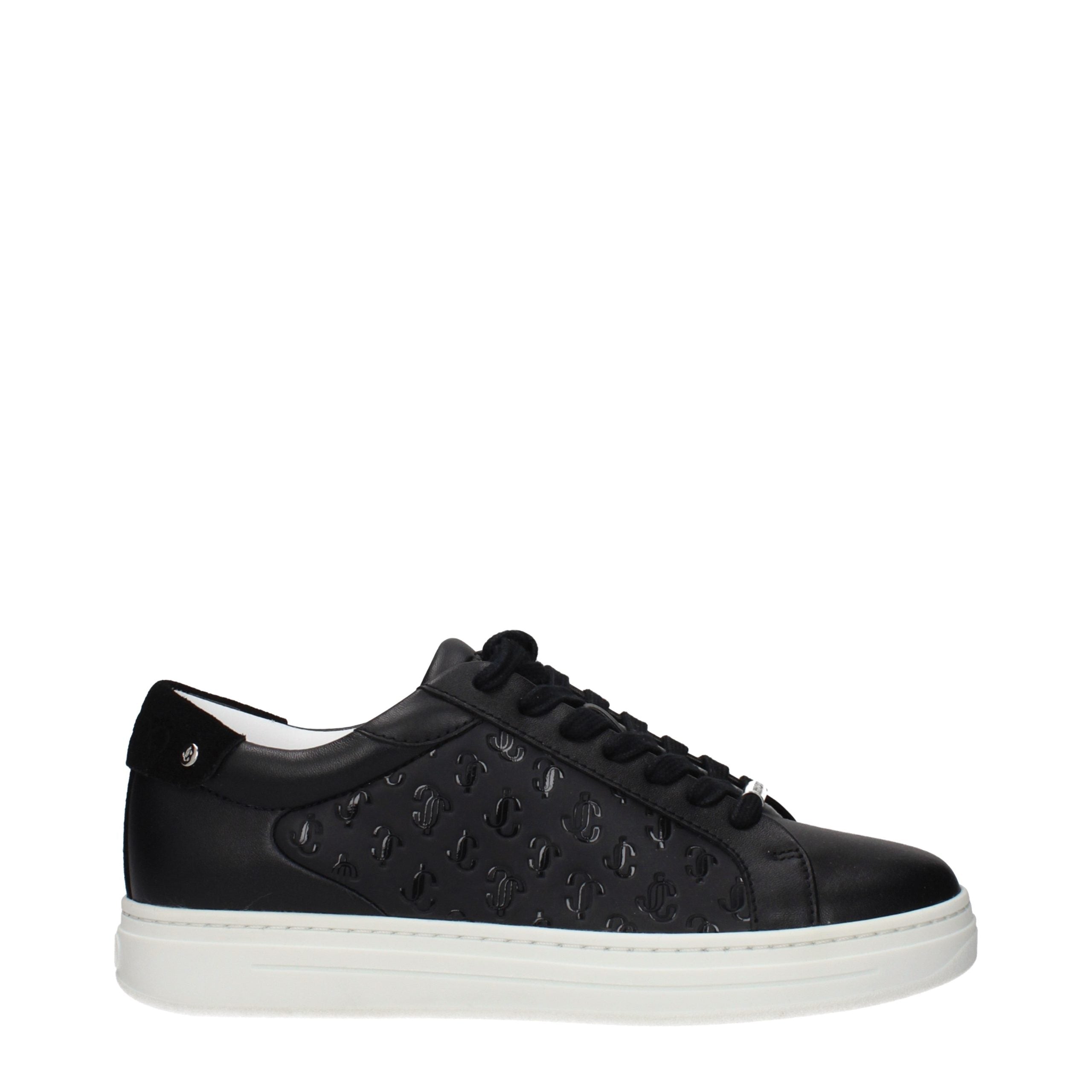 Jimmy Choo Black Leather Low Top Sneakers