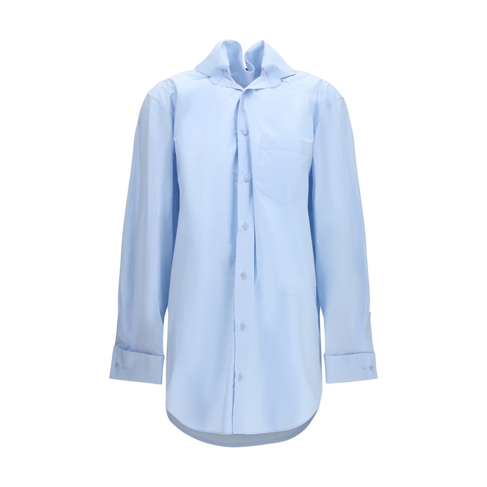 ALAINPAUL Blue Cotton Dress Shirt