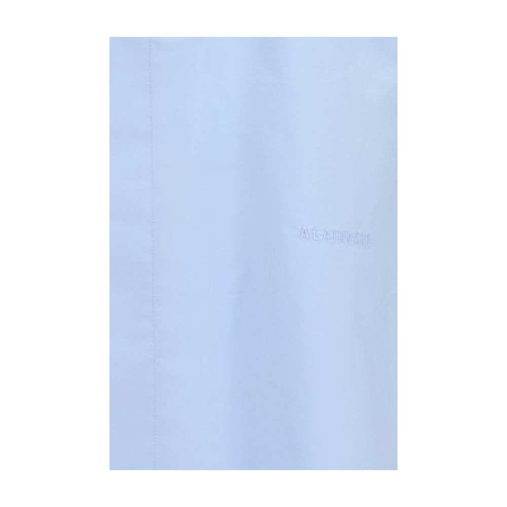ALAINPAUL Blue Cotton Shortsleeve Shirt