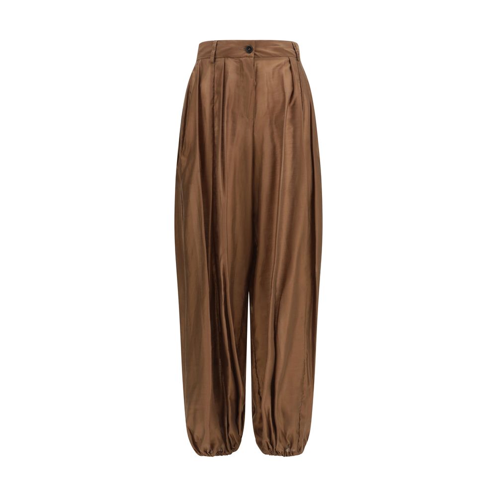 The Latest Brown Polyester Casual Pants
