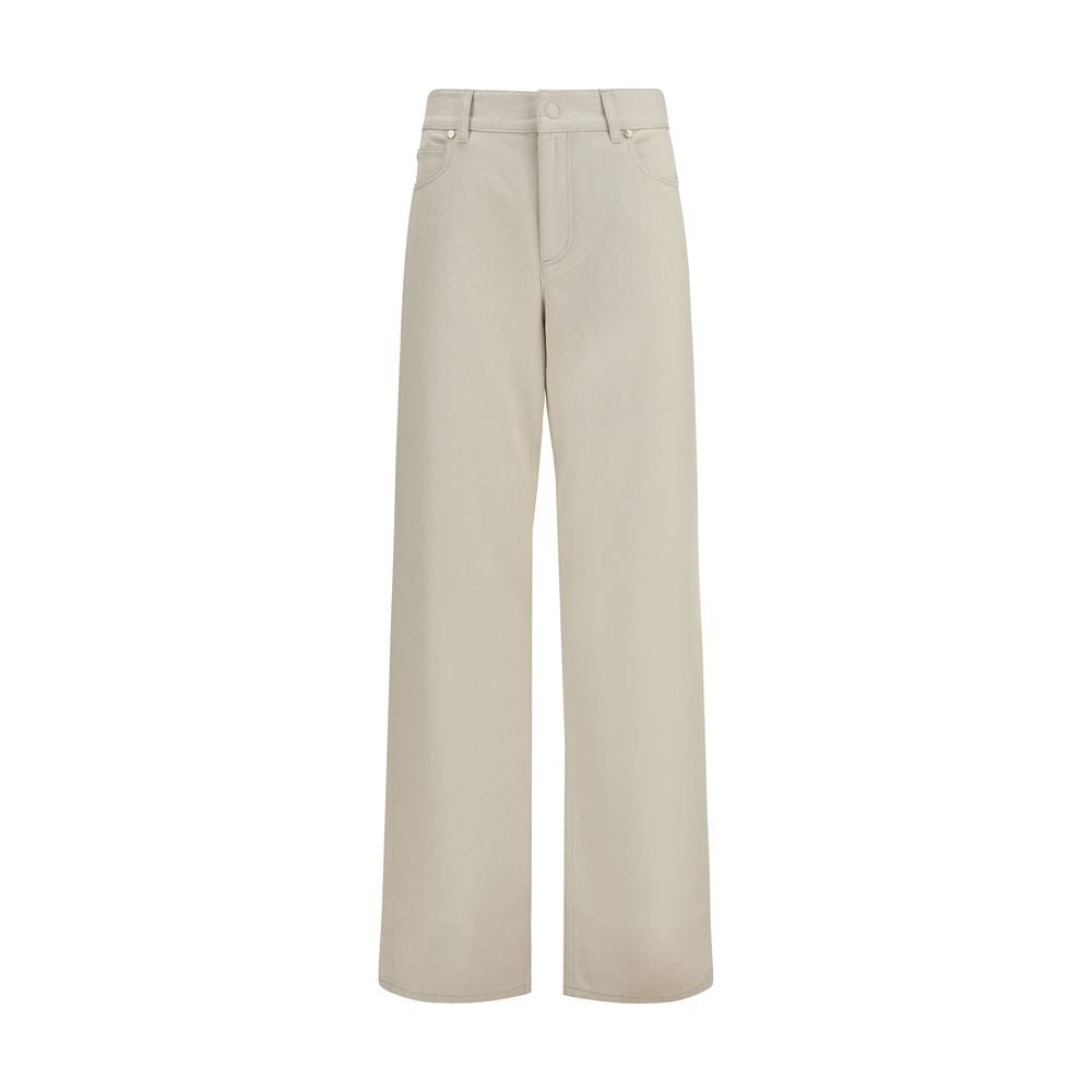 Fendi Beige Cotton Straight-Leg Jeans