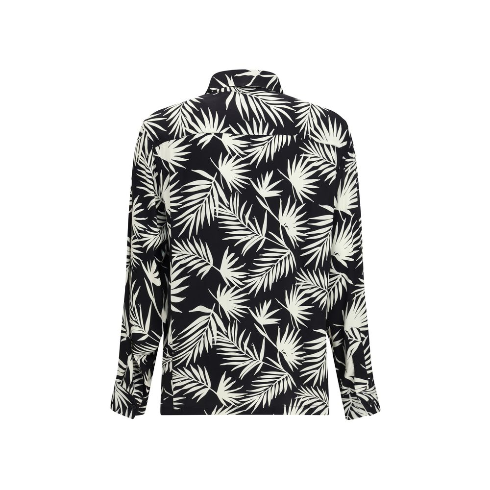 Laneus Black Viscose Pattern Shirt