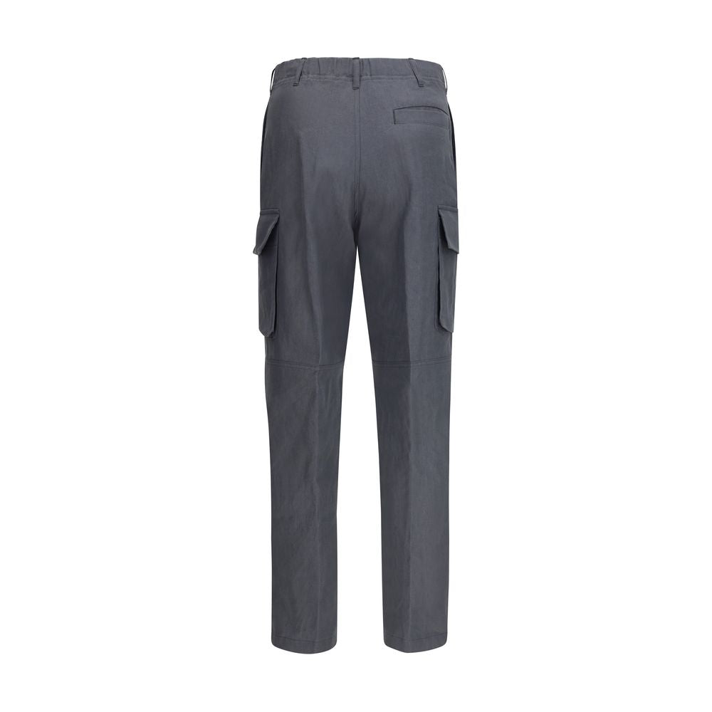 بنطلون كارغو كتان رمادي من Lardini