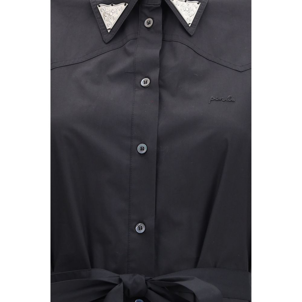 PINKO Black Cotton Casual Dress