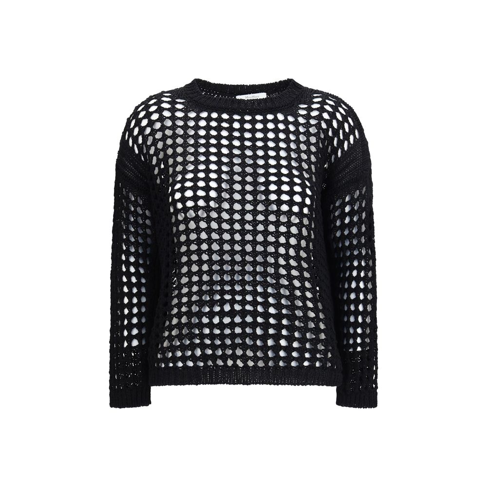 Max Mara Pure Black Linen Sweatshirt