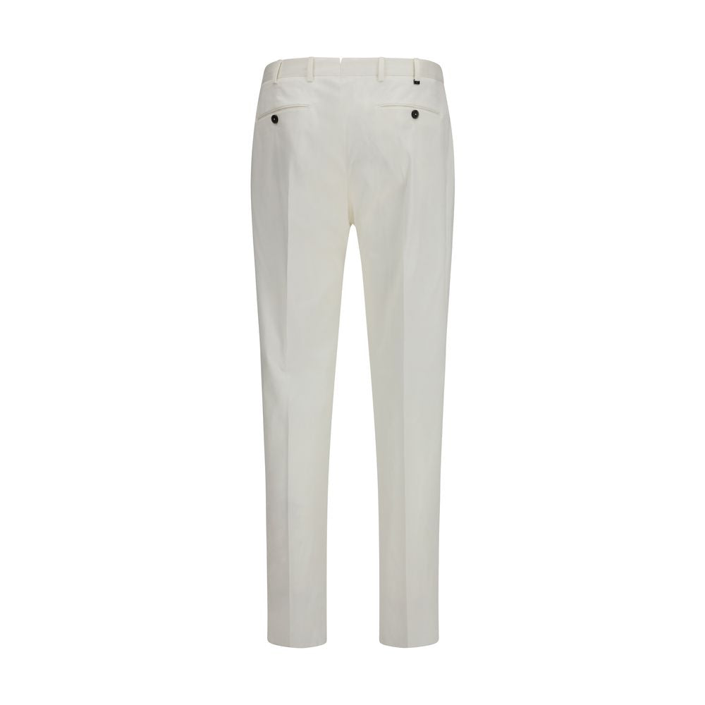 PT Torino White Cotton Casual Pants