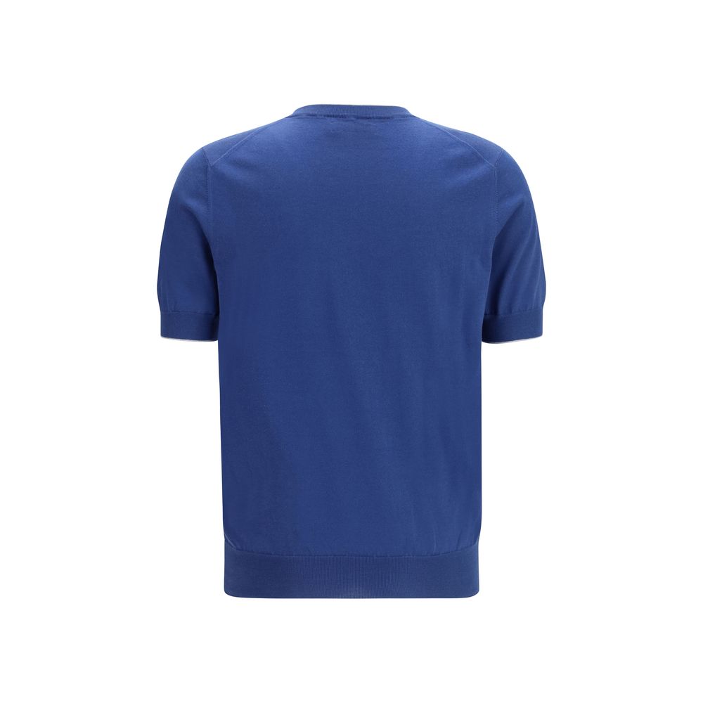Brunello Cucinelli Blue Cotton T-Shirt