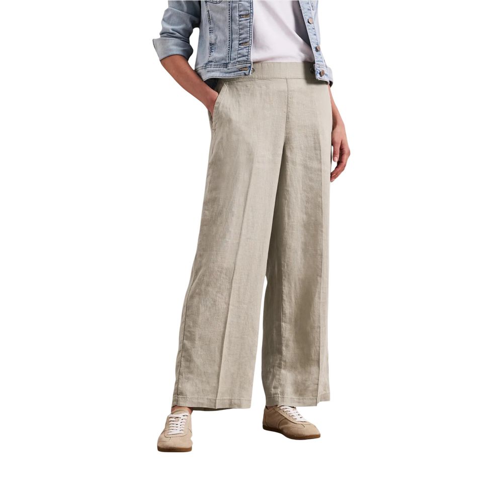 Street One Beige Linen Casual Pants