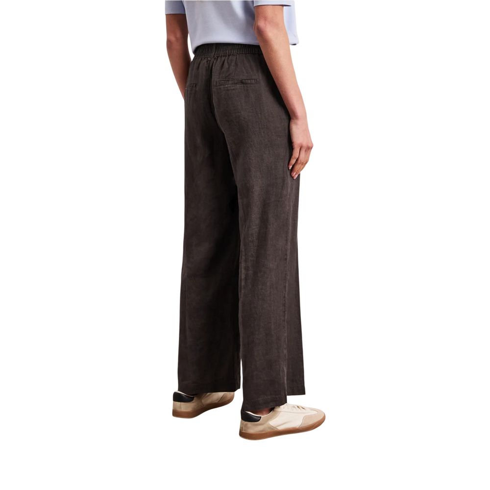 Street One Brown Linen Casual Pants