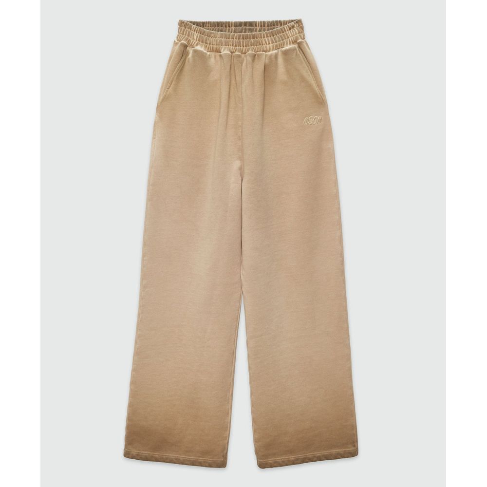 MSGM Beige Cotton Casual Pants