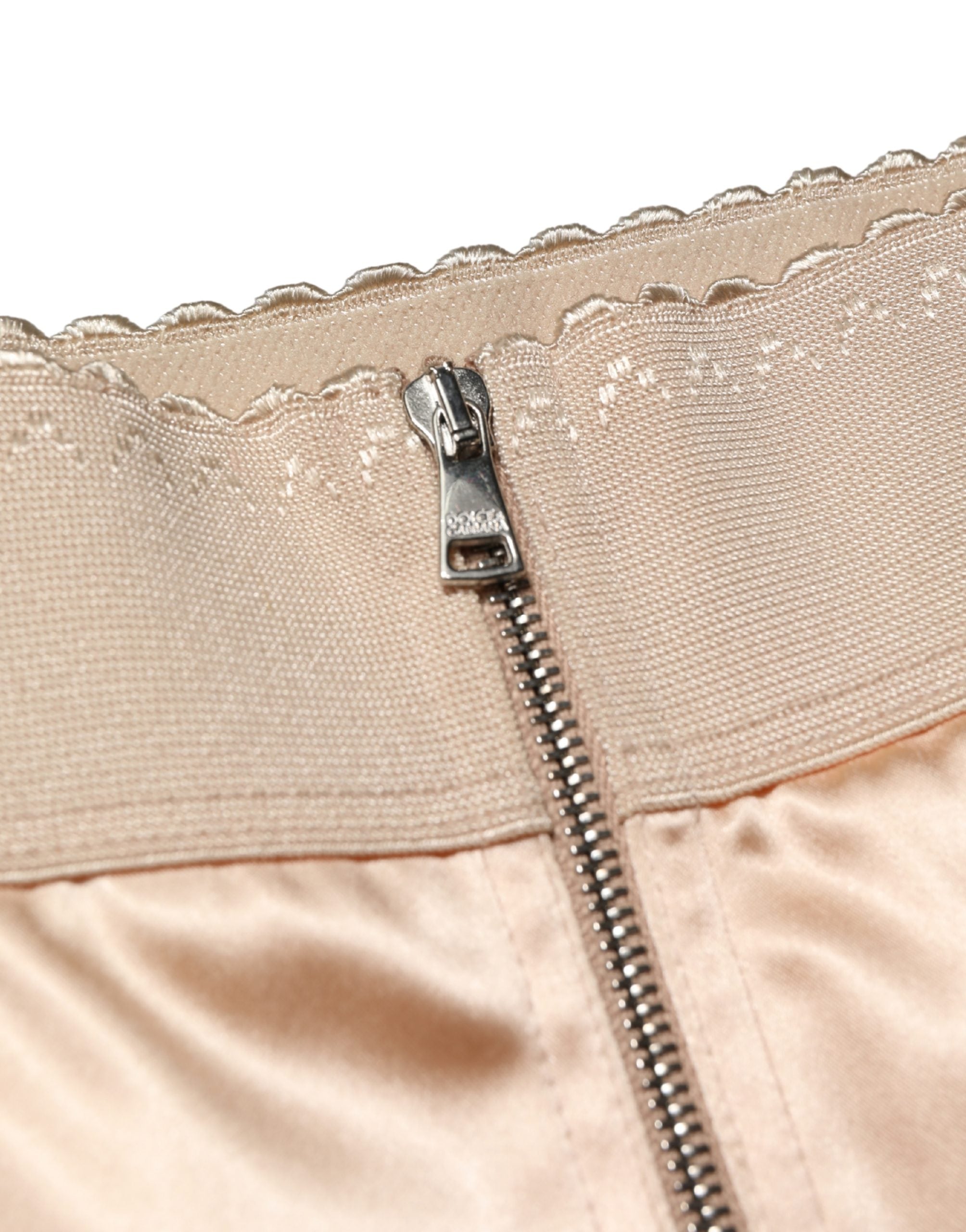 Dolce & Gabbana Beige Silk Blend High Waist Girdle Panty Underwear