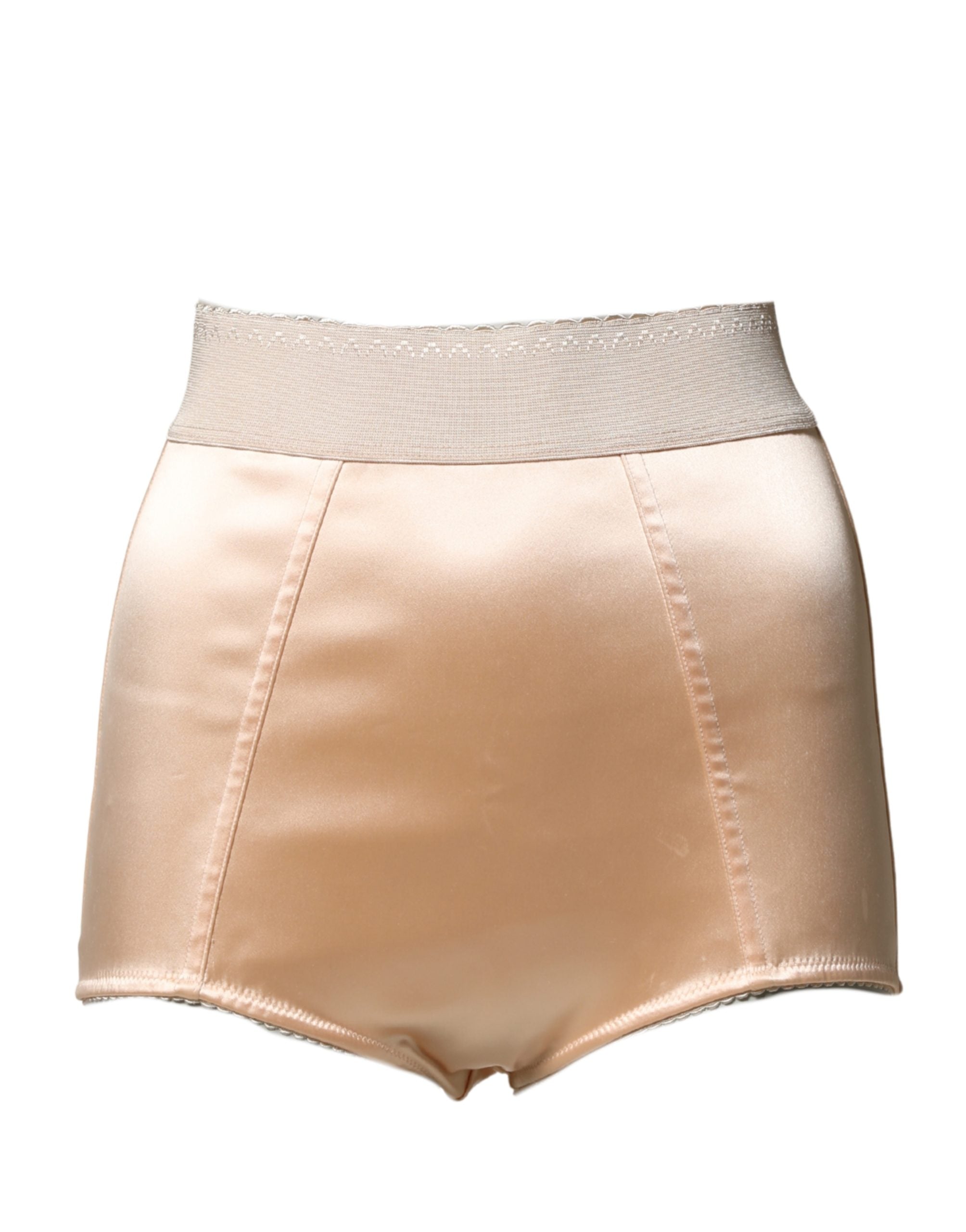 Dolce & Gabbana Beige Silk Blend High Waist Girdle Panty Underwear
