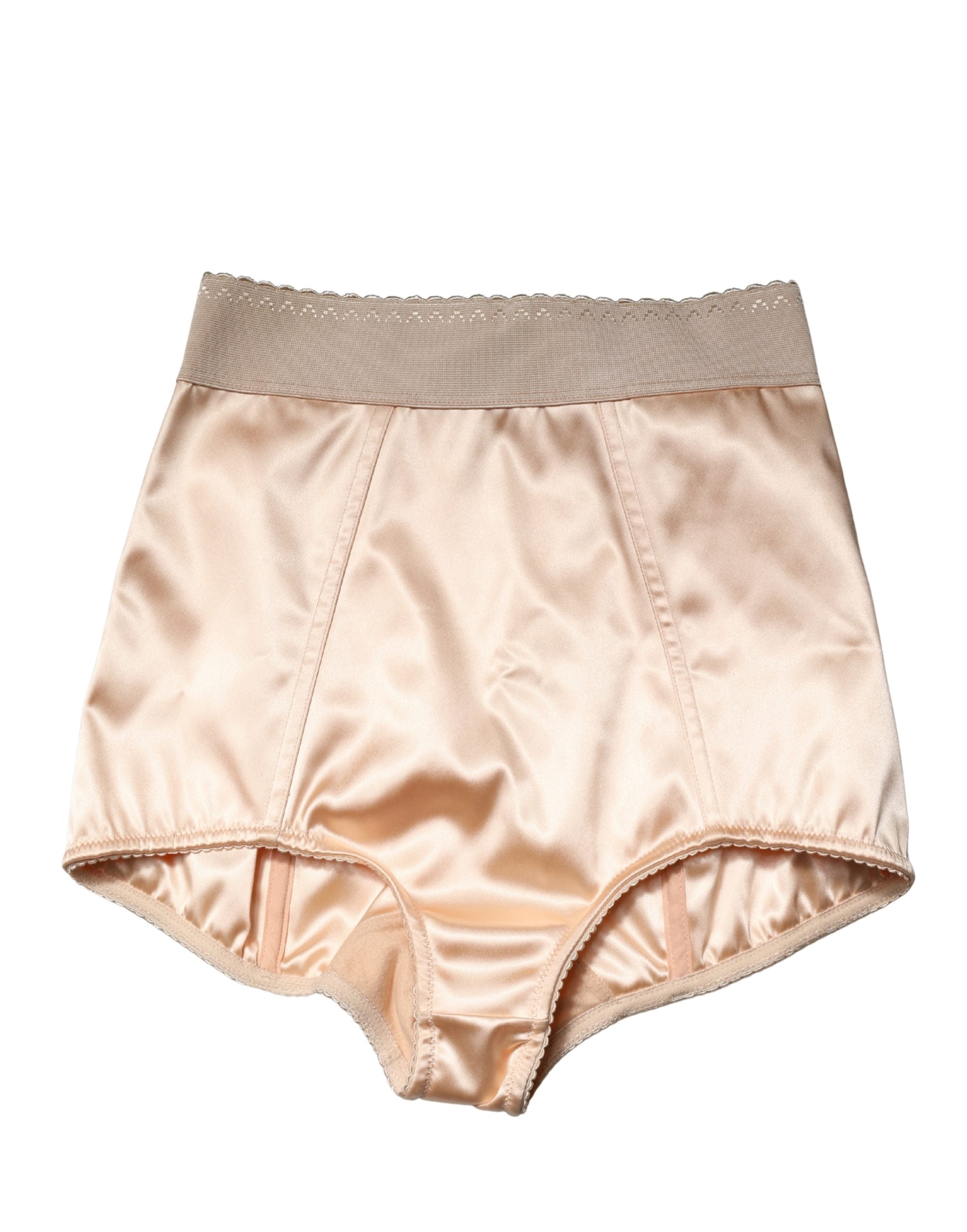 Dolce & Gabbana Beige Silk Blend High Waist Girdle Panty Underwear