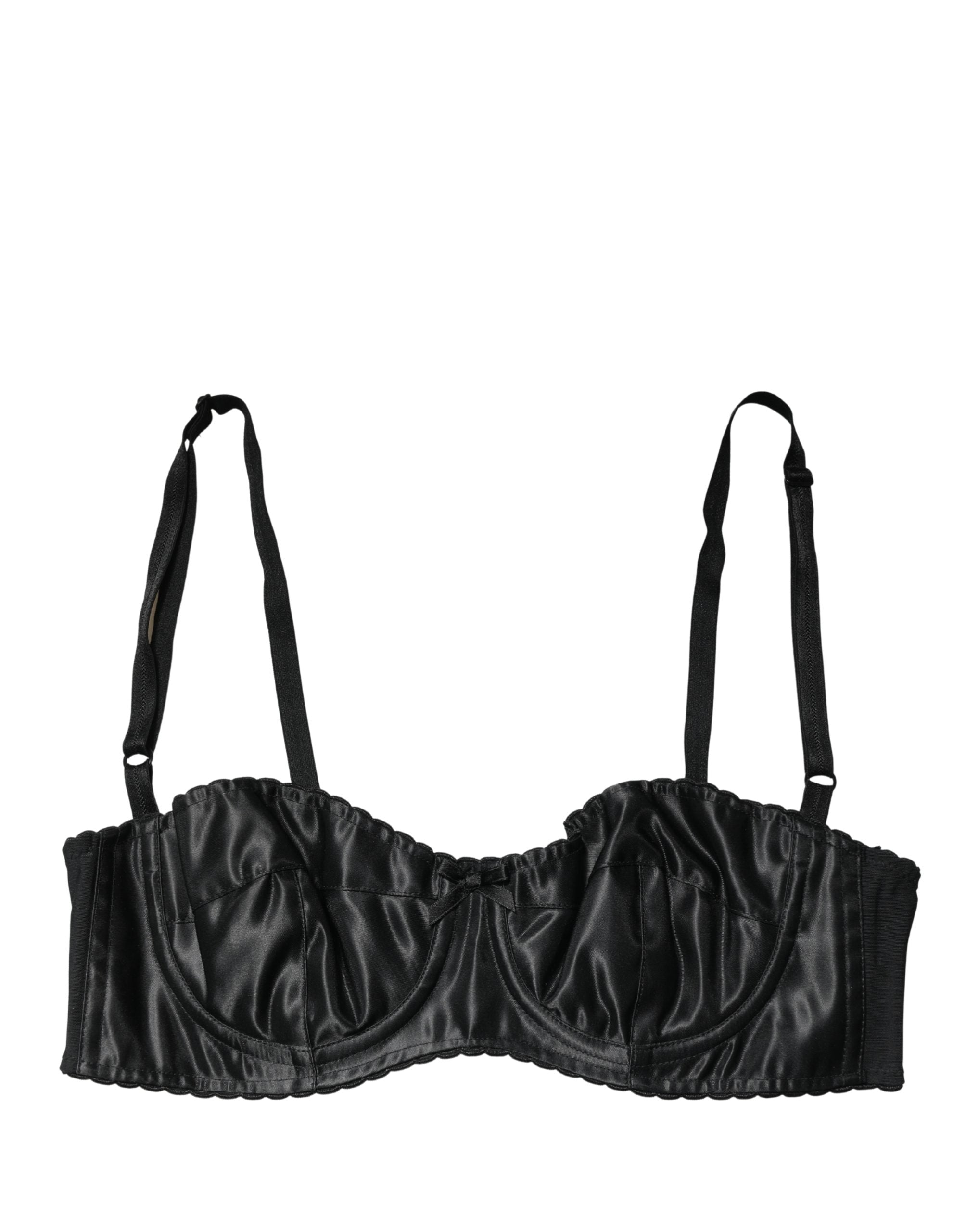 Dolce & Gabbana Black Semi-Pad Underwire Balconette Bra Underwear