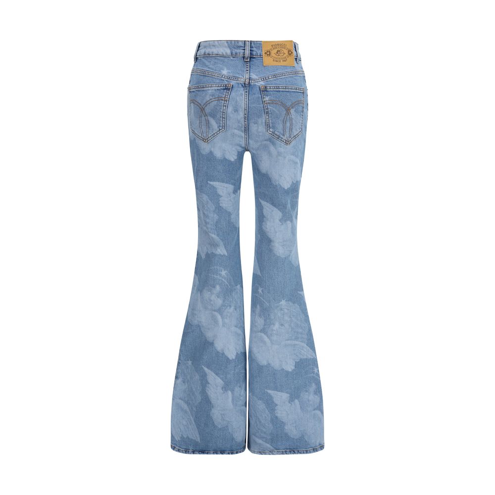 Fiorucci Blue Cotton Flared Jeans