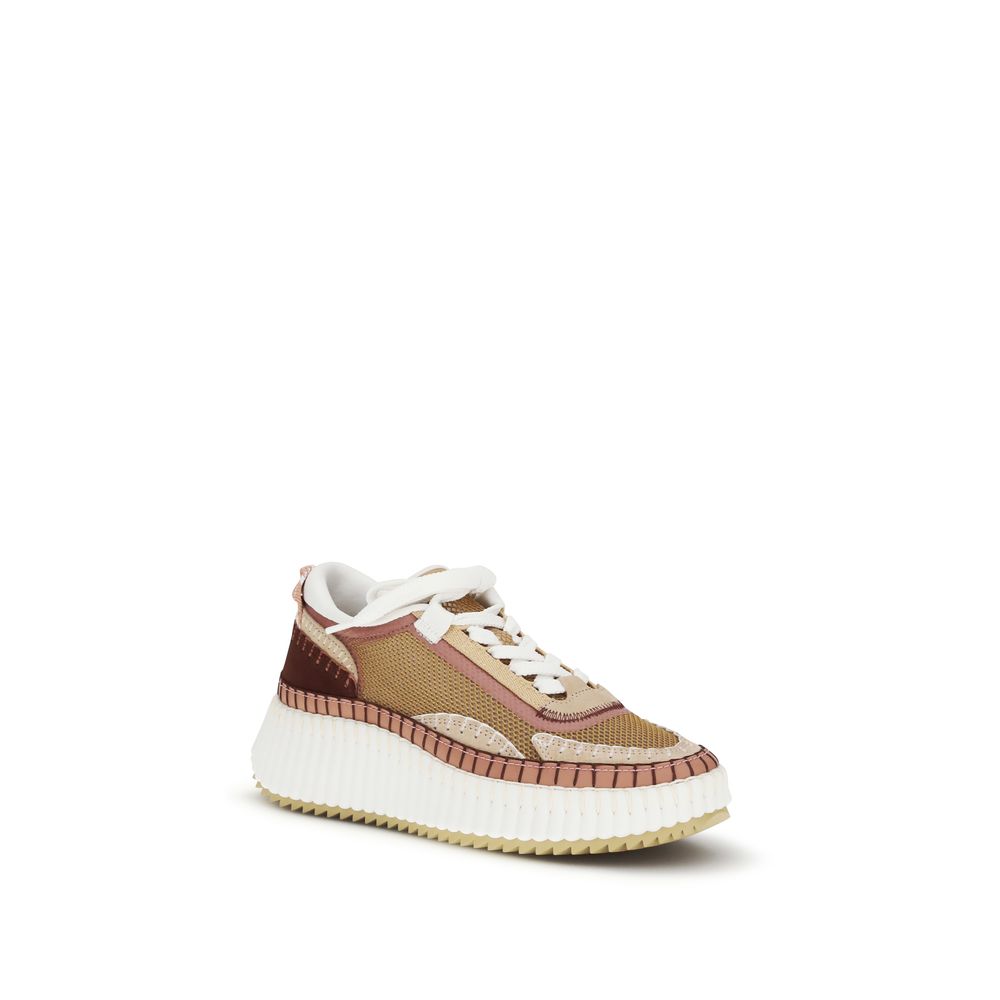 Chloé Brown Polyester Chunky Sneakers