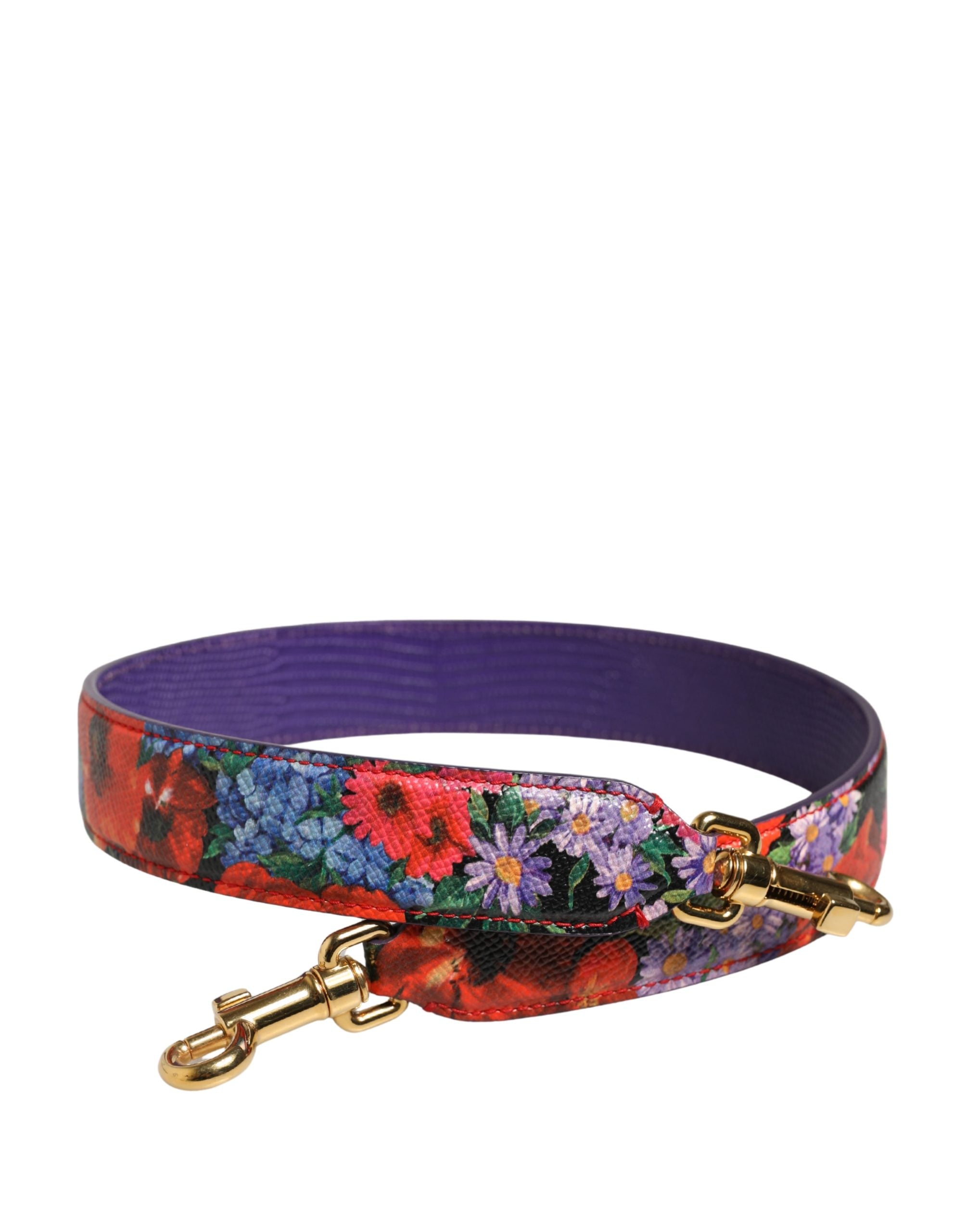 Dolce & Gabbana Multicolor Floral Leather Bag Accessory Shoulder Strap