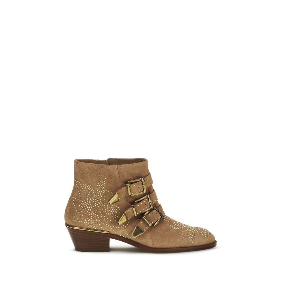 Chloé Beige Calf Leather Bos Taurus Ankle Boots