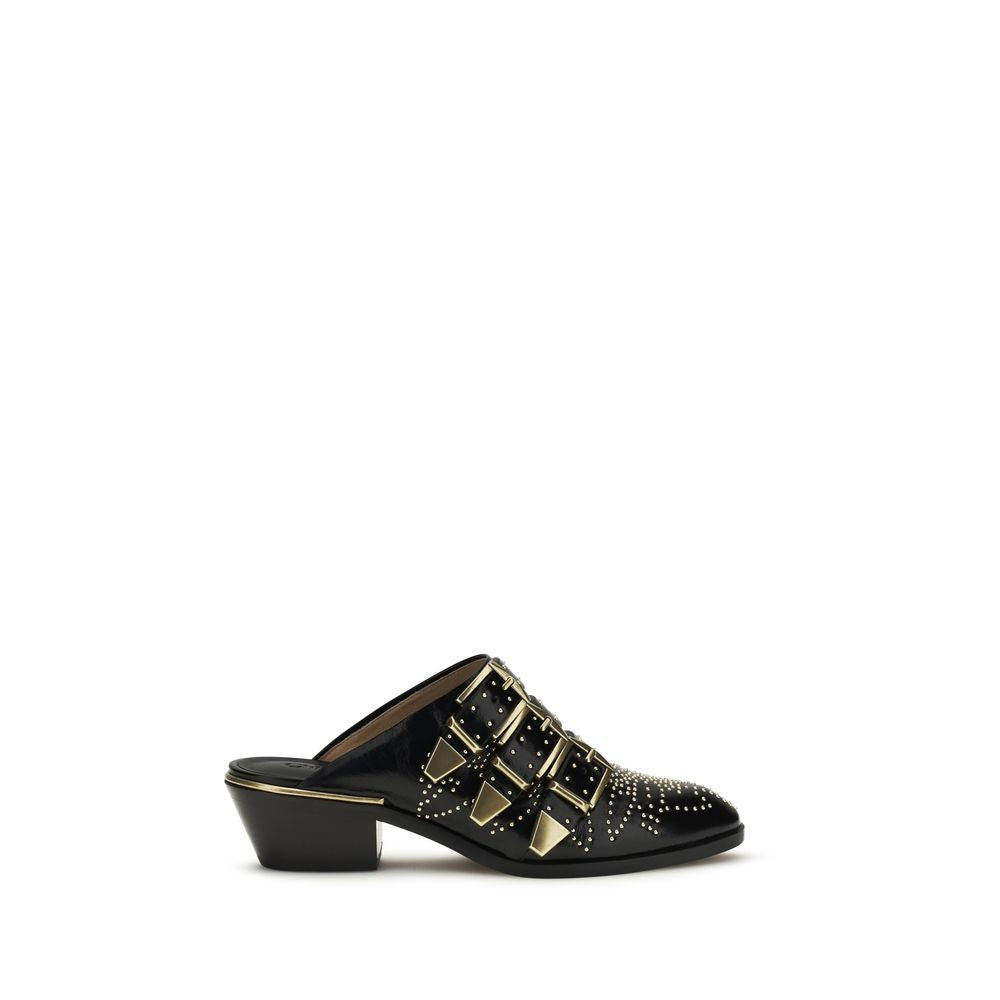 Chloé Black Calf Leather Bos Taurus Mules