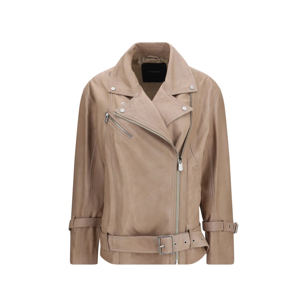 PINKO Beige Leather Jacket