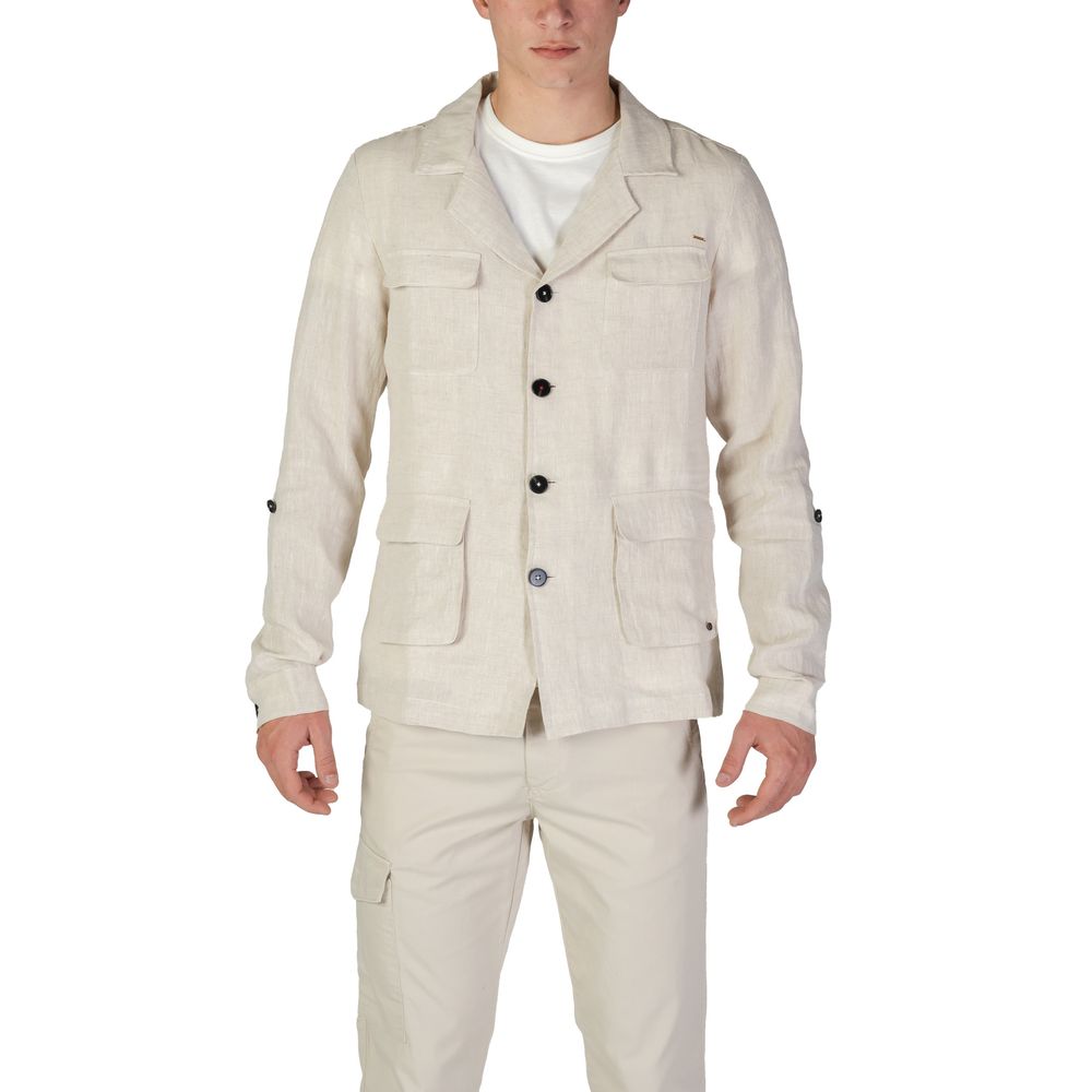 In My Hood Beige Linen Blazer