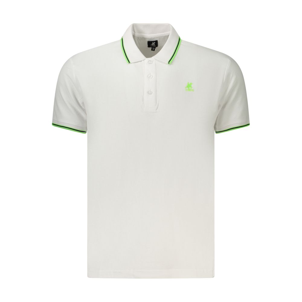 U.S. Grand White Cotton Men's Polo Shirt