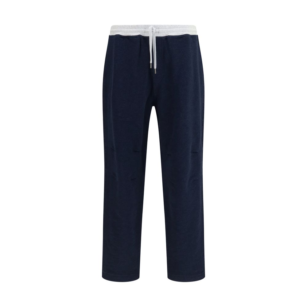 Brunello Cucinelli Blue Cotton Joggers (Workout Pants)