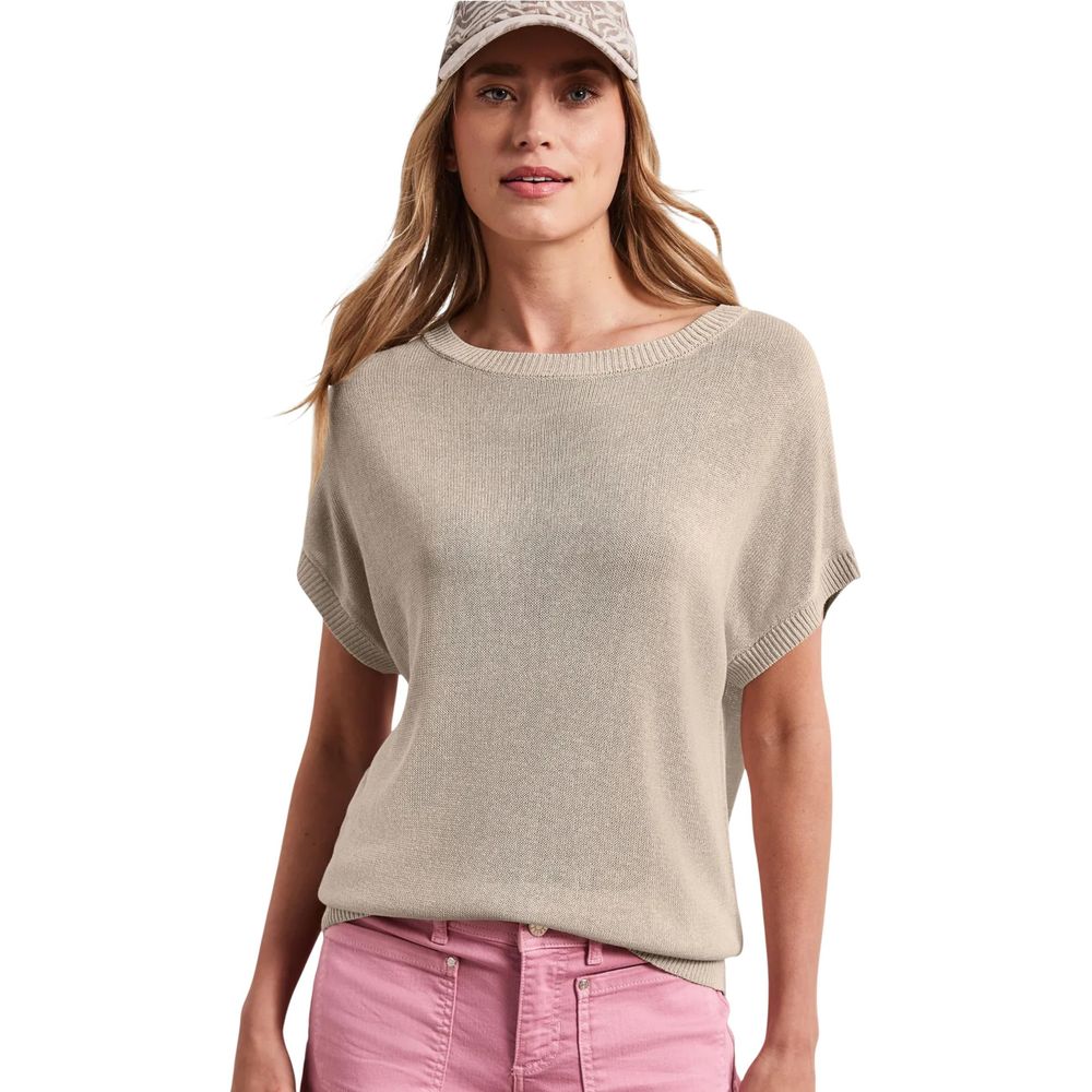 Street One Beige Viscose Sleeveles Sweater
