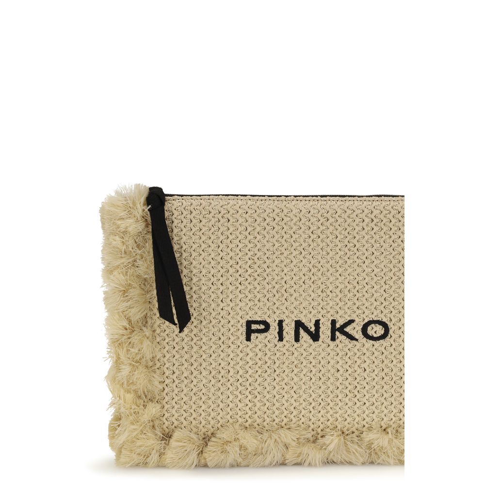 PINKO Beige Polypropylene Clutch Bag