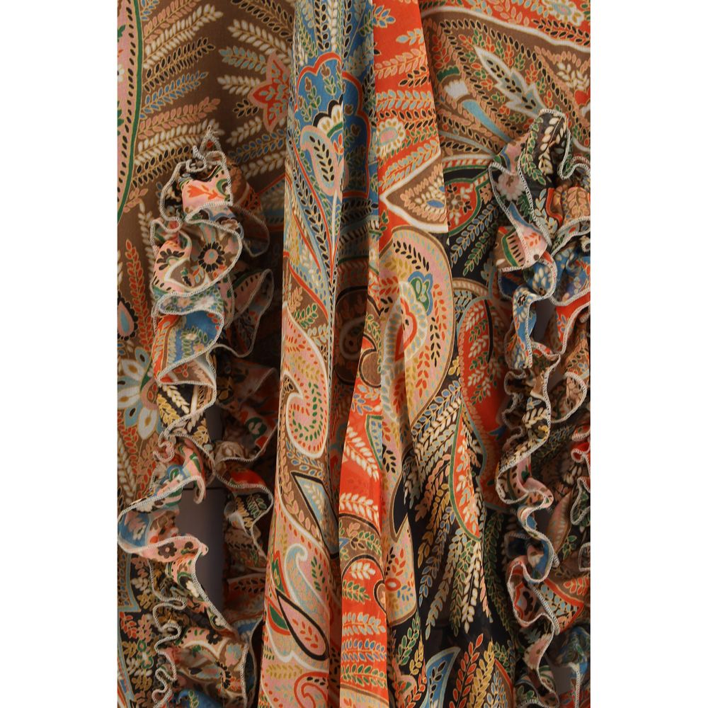 Etro Multicolor Silk Long Skirt