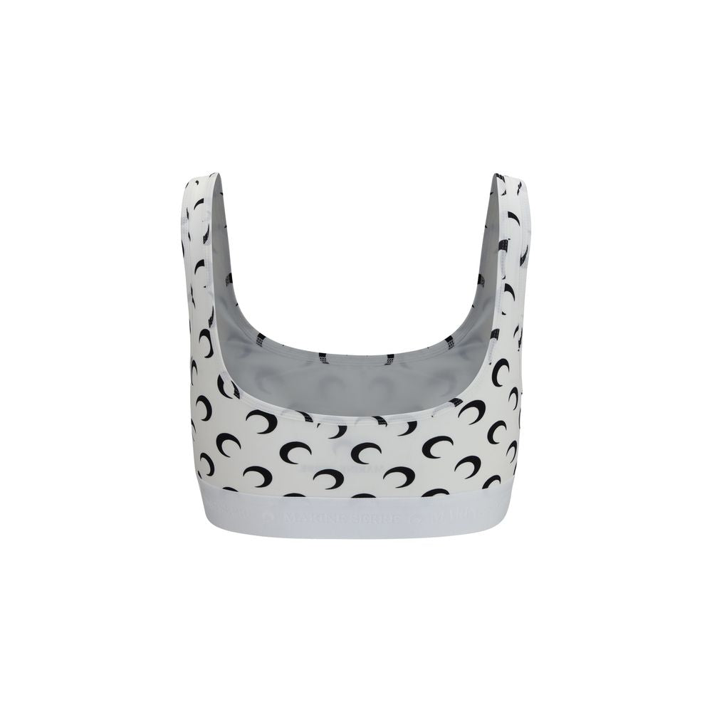 Marine Serre White Polyamide Sport Bra